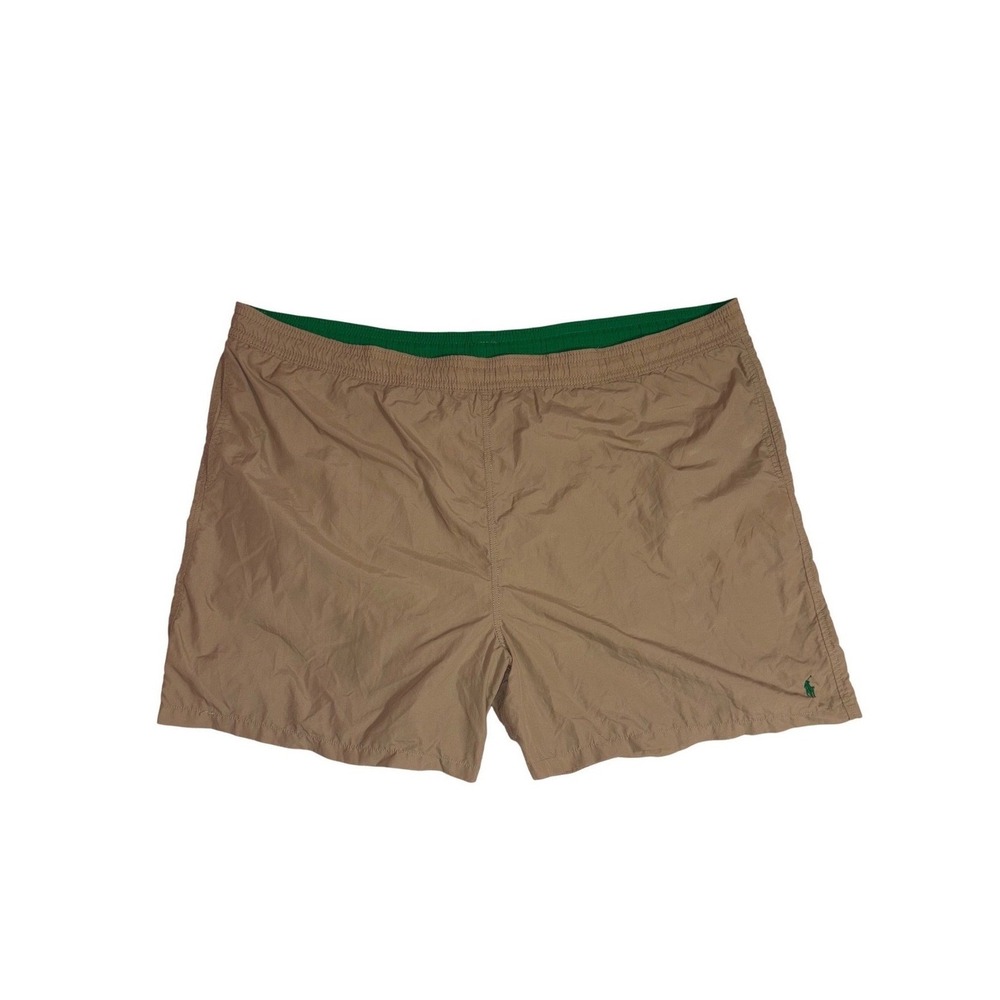POLO RALPH LAUREN Swim Trunks Mens 6XB Tan Green Pony Big & Tall Board Shorts